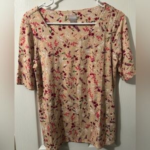 Chico's Women's Casual Touch of Cool Ballet Neck Short Sleeve Top NWT Size 0